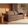 Image de Canapé 3 places convertible express en tissu marron Couchage 140 cm - Matelas 14 cm DONETO