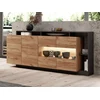 Image de Buffet 4 portes et 4 niches avec LEDs - Naturel clair et Anthracite - IDESIA