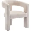 Image de Fauteuil en tissu texturé beige FAVINA