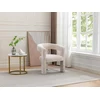 Image de Fauteuil en tissu texturé beige FAVINA