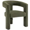 Image de Fauteuil en tissu texturé vert FAVINA
