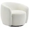 Image de Fauteuil pivotant en tissu bouclette blanc VEREIDE