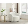 Image de Fauteuil pivotant en tissu bouclette blanc VEREIDE