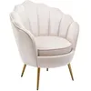 Image de Fauteuil coquillage en velours beige LALEA