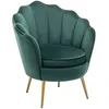 Image de Fauteuil coquillage en velours vert LALEA