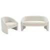 Image de Canapé 2 places et fauteuil en tissu bouclette blanc OSSANA
