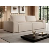 Image de Canapé 4 places convertible en tissu texturé beige AMELIA