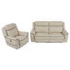Image de Canapé 3 places et fauteuil relax électrique en cuir beige ADELIO