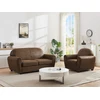 Image de Canapé 3 places et un fauteuil en microfibre aspect cuir vieilli club VICTORY III