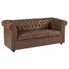 Image de Canapé 3 places convertible en microfibre aspect cuir vieilli CHESTERFIELD
