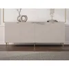 Image de Buffet avec 4 portes en MDF et acier - Beige et Doré - YESINIA