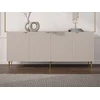 Image de Buffet avec 4 portes en MDF et acier - Beige et Doré - YESINIA