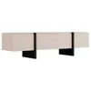 Image de Meuble TV avec 4 portes en MDF - Beige et Noir - LUVONIA