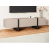 Image de Meuble TV avec 4 portes en MDF - Beige et Noir - LUVONIA