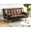 Image de Canapé 3 places convertible clic-clac en microfibre vieilli marron MISHAN II