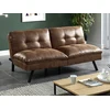 Image de Canapé convertible clic-clac 3 places en microfibre vieillie marron PEGULA II
