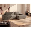 Image de Canapé d'angle droit convertible en velours côtelé taupe AMELIA