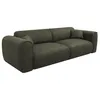 Image de Canapé 4 places convertible express en tissu texturé vert kaki - Couchage 160 cm - Matelas 13 cm mémoire de forme POGNIA