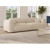 Image de Canapé 4 places convertible express en velours côtelé beige - Couchage 160 cm -Matelas 13 cm mémoire de forme POGNIA