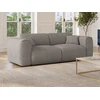 Image de Canapé 3 places convertible express en velours côtelé gris clair - Couchage 140 cm - Matelas 13 cm mémoire de forme POGNIA