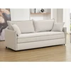 Image de Canapé 3 places convertible en tissu beige avec assise à mémoire de forme SERABA