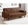 Image de Canapé convertible clic-clac en microfibre marron vintage ELEANOR II