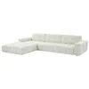 Image de Canapé dangle gauche en tissu bouclette blanc SOPELANA