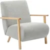 Image de Fauteuil en tissu gris et bois JULOMO