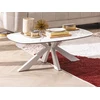 Image de Table basse en verre trempé, céramique et métal - Effet marbre blanc - DERIYA de Maison Céphy