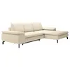 Image de Canapé dangle droit convertible en tissu texturé beige ARCHIBALD