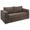 Image de Canapé 3 places convertible express en velours côtelé marron avec assise mémoire de forme - Couchage à lattes larges 140 cm -