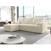 Image de Canapé d'angle convertible et réversible en velours côtelé beige ONABIA