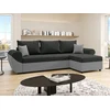 Image de Canapé d'angle convertible et réversible en tissu noir et gris LIERNO
