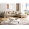 Image de Canapé d'angle convertible et réversible en tissu beige MELTANA
