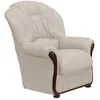 Image de Fauteuil 100% cuir de buffle ivoire DAPHNE