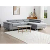 Image de Canapé dangle droit convertible en tissu texturé gris NURAZIO