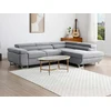 Image de Canapé d'angle droit convertible en tissu texturé gris NURAZIO
