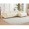 Image de Canapé d'angle droit relax électrique en tissu beige MOLPICA