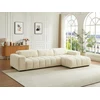 Image de Canapé d'angle droit en tissu texturé beige LOPONZA de Maison Céphy