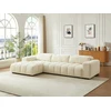 Image de Canapé d'angle gauche en tissu texturé beige LOPONZA de Maison Céphy