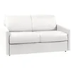 Image de Canapé 2 places convertible express en simili blanc avec assise mémoire de forme - Couchage 120 cm - Matelas 22 cm mémoire de forme