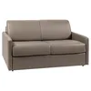 Image de Canapé 2 places convertible express en simili taupe avec assise mémoire de forme - Couchage 120 cm - Matelas 22 cm mémoire de forme