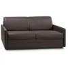 Image de Canapé 3 places convertible express en simili marron avec assise mémoire de forme - Couchage 140 cm - Matelas 14 cm CALIFE