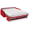 Image de Canapé 4 places convertible express en simili rouge avec assise mémoire de forme - Couchage à lattes larges 160 cm - Matelas 18 cm