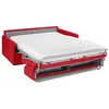 Image de Canapé 4 places convertible express en simili rouge avec assise mémoire de forme - Couchage 160 cm - Matelas 14 cm CALIFE