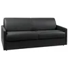 Image de Canapé 4 places convertible express en simili noir avec assise mémoire de forme - Couchage 160 cm - Matelas 22 cm mémoire de forme