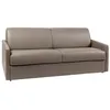 Image de Canapé 4 places convertible express en simili taupe avec assise mémoire de forme - Couchage 160 cm - Matelas 22 cm mémoire de forme