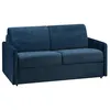 Image de Canapé 2 places convertible express en velours bleu nuit avec assise mémoire de forme - Couchage 120 cm - Matelas 22 cm mémoire de