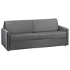 Image de Canapé 4 places convertible express en velours gris anthracite avec assise mémoire de forme - Couchage 160 cm - Matelas 18 cm CALIFE