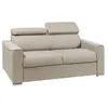 Image de Canapé 2 places convertible express en tissu beige avec assise mémoire de forme - Couchage 120 cm - Matelas 18 cm VIZIR